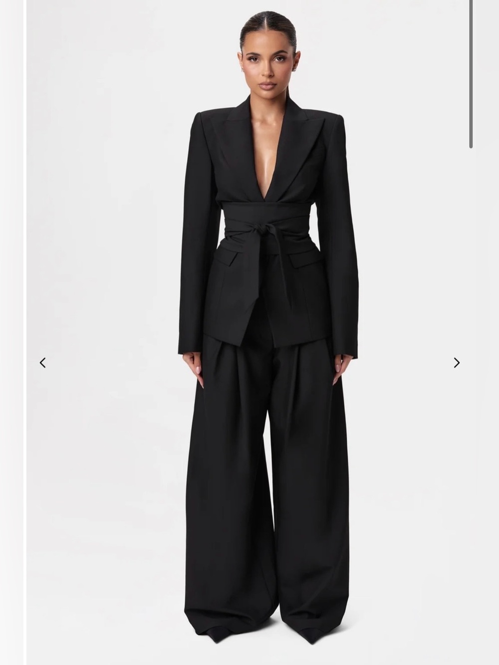 Naked Wardrobe Power Shoulder Suited Blazer Black